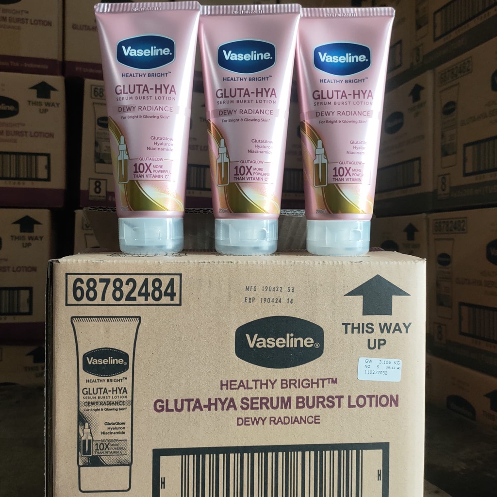 Vaseline Gluta Hya Serum Burst UV Lotion 200ml - Flawless Bright - Dewi Radiance