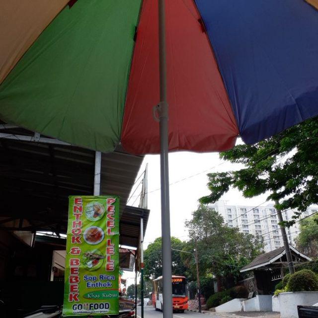 Payung Tenda 220cm Pelangi Silver Payung Pantai Payung Cafe Bazar