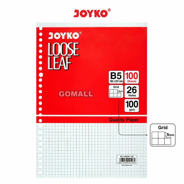 

Loose Leaf Isi Kertas File Binder Joyko B5-100GR Grid - 100 Lembar