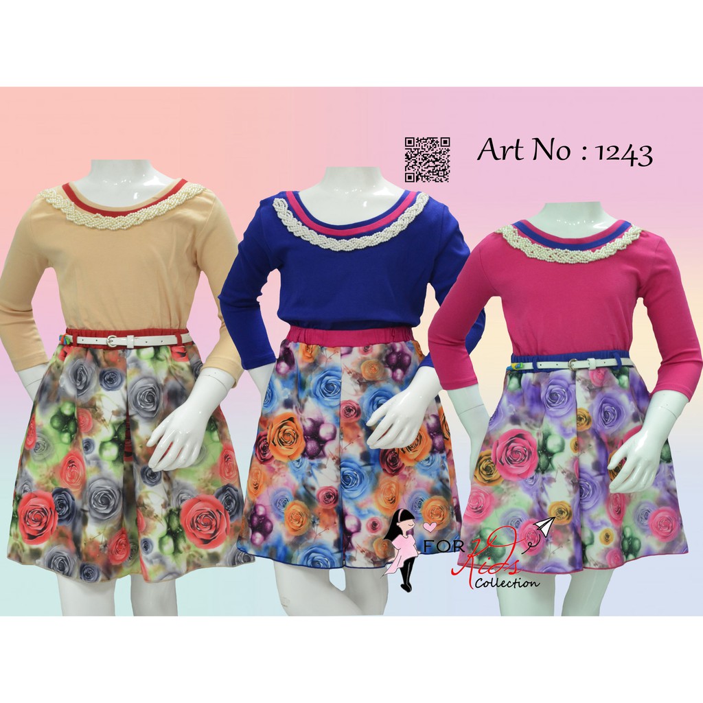 Dress Fashion Casual Anak Perempuan Lengan 7/8