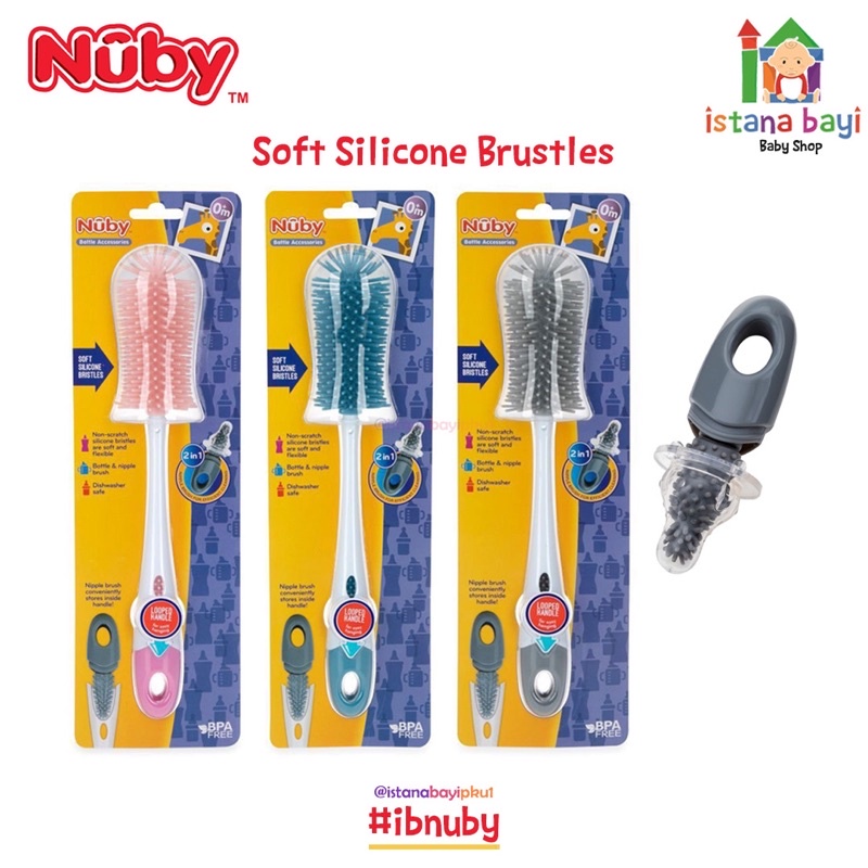 NUBY Kids Silicone Brush-Sikat botol bayi silikon