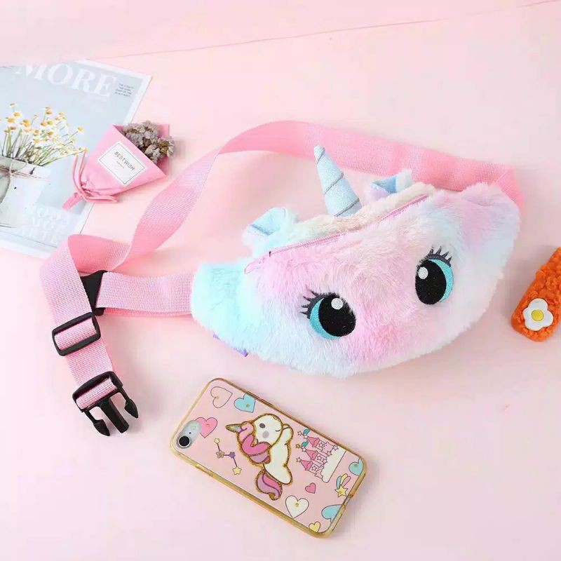 WAISTBAG UNICORN FUR TAS PINGGANG BULU