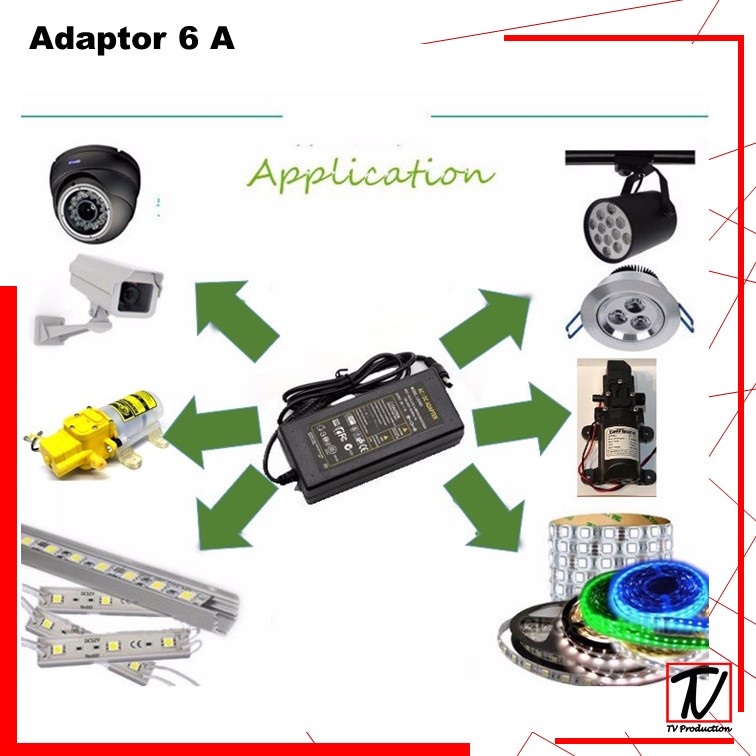 Adaptor Pompa 12V DC - 3A/5A/6A/8A/10A (Real)