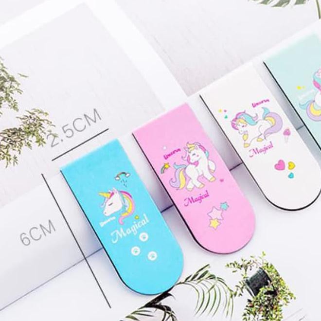 

Pembatas Buku Magnet Unicorn Magnet Bookmark Skl022 - Model Dua Item Bagus