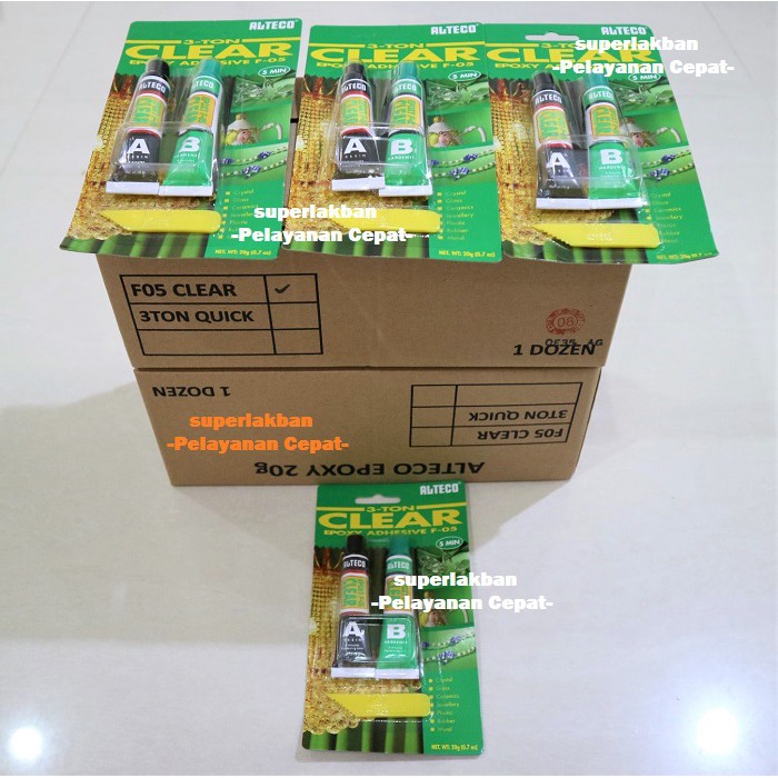 Lem Epoxy Bening Transparan Alteco Clear Epoxy Adhesive F-05 5 Menit Kering Merekat Kuat Tahan Air