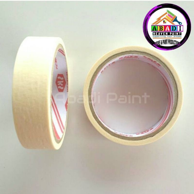 

LAKBAN KERTAS - MASKING TAPE 1 INCH - 24 MM X 15 YARD / BISA DITULIS / PEMBATAS NGE-CAT