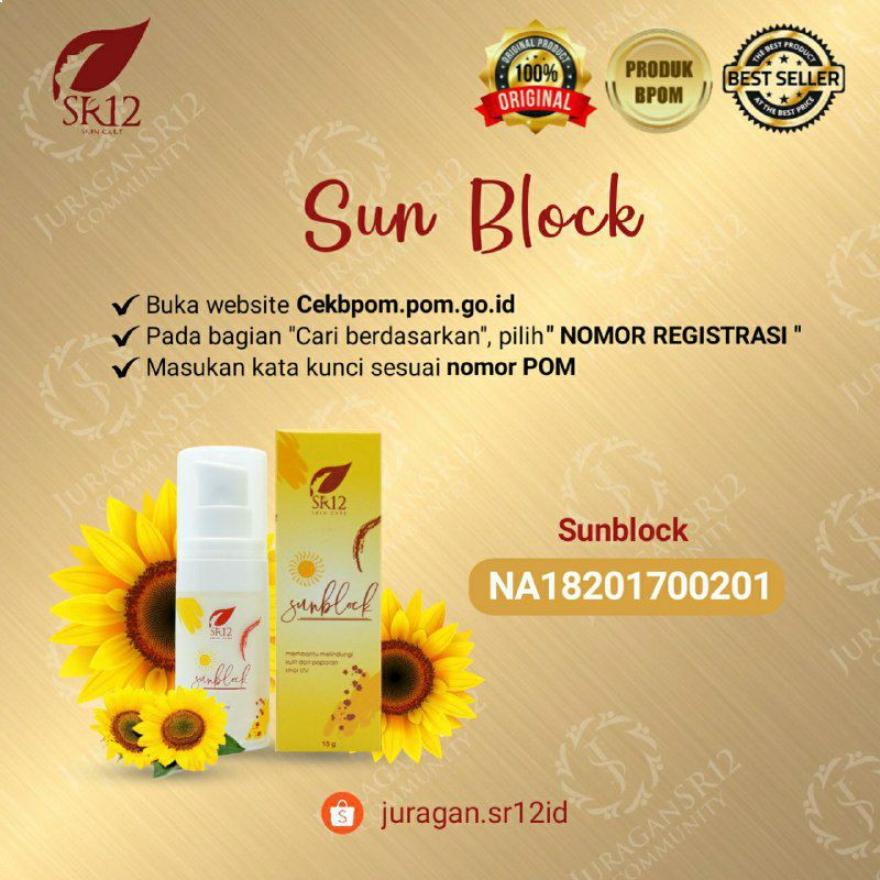 SR12 SUNBLOCK / SUNBLOCK SPF 30++ / SUN BLOCK WAJAH BPOM