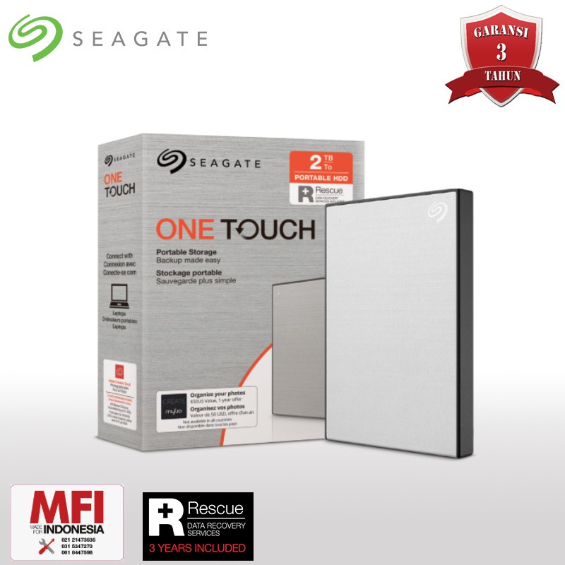 Hardisk Eksternal Seagate One Touch HDD External 2TB Termasuk Kabel Harddisk Support Windows dan Mac