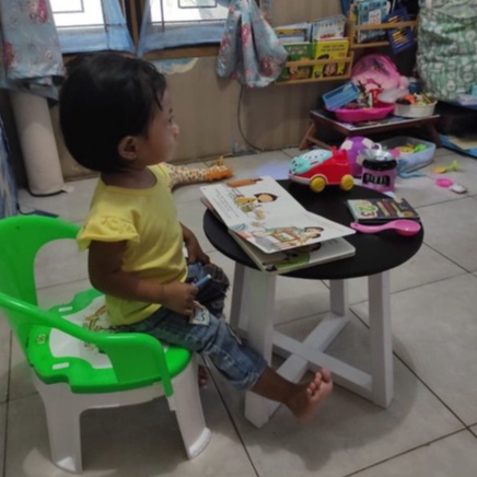 saMju Meja Belajar Anak Minimalis Meja Bulat Pendek Meja Lesehan Bulat