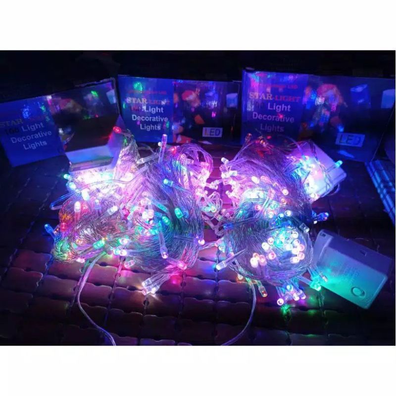 (COD) LAMPU HIAS NATAL / Lampu Tirai 100 Led / lampu Dop / Lampu Hias / Lampu Agustus