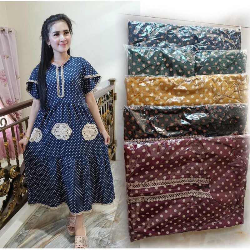 daster Arab polka bunga 3