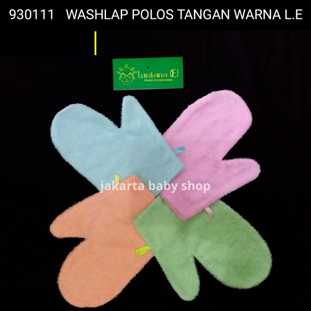 WASHLAP TANGAN POLOS WARNA/ SEGI SALUR/ SAPU TANGAN LUSIANA E