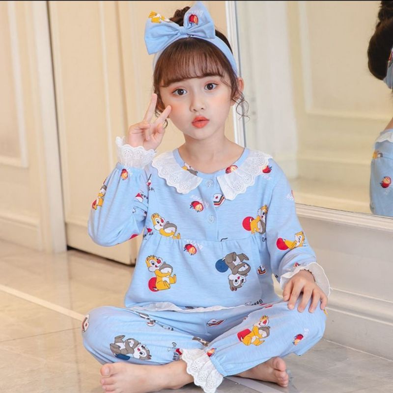 Baju tidur pp/cp anak perempuan import murah pakaian rumah import  2-13thn C15-A8