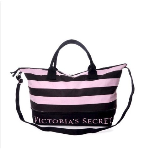 TAS WANITA TOTE BAG  VICTORIA'S SECRET EXPANDABLE STREAP PINK BLACK TAS #4008