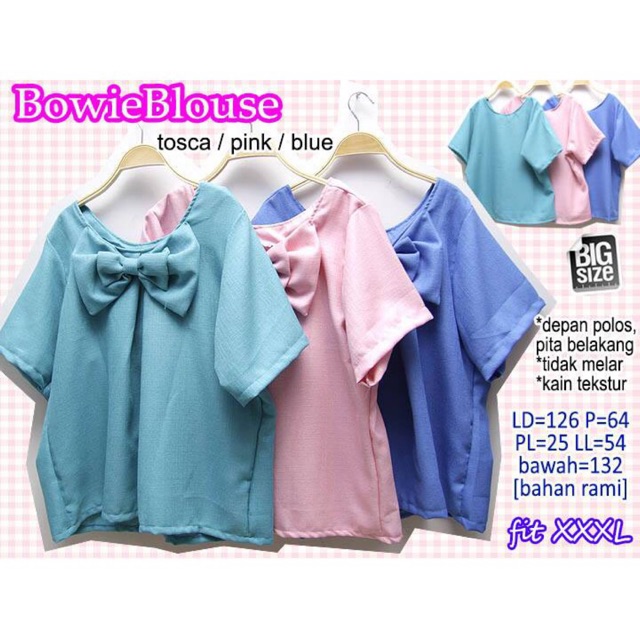 Bowie Blouse Atasan Ribbon Lucu XXXL 3L JUMBO BIG SIZE