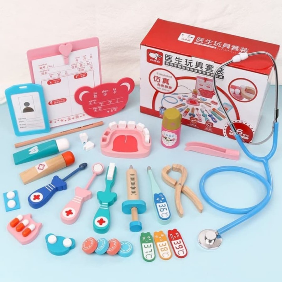 MAINAN DOKTER GIGI WOODEN DENTAL SET DENTIST PLAYSET