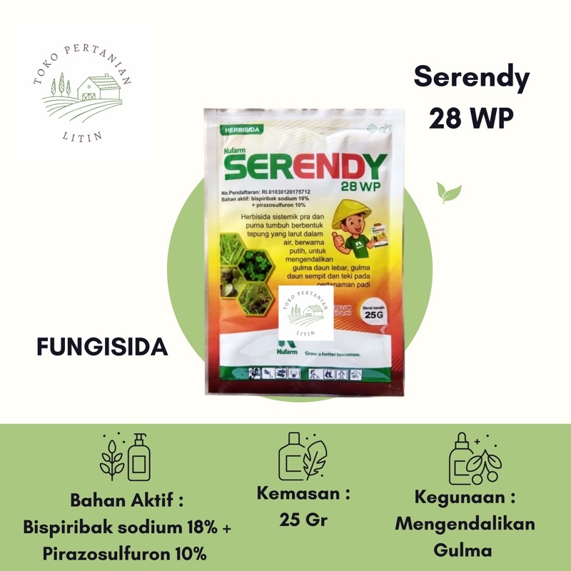 Serendy 28 WP - 25 gr (Herbisida) Obat Pengendali Gulma Tanaman Padi