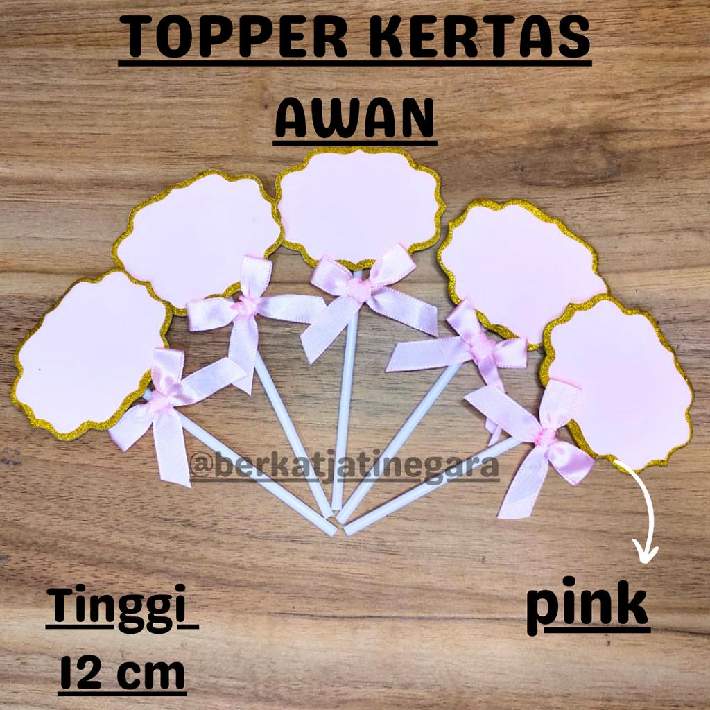 CAKE TOPPER / TOPPER KERTAS AWAN / 5 PCS