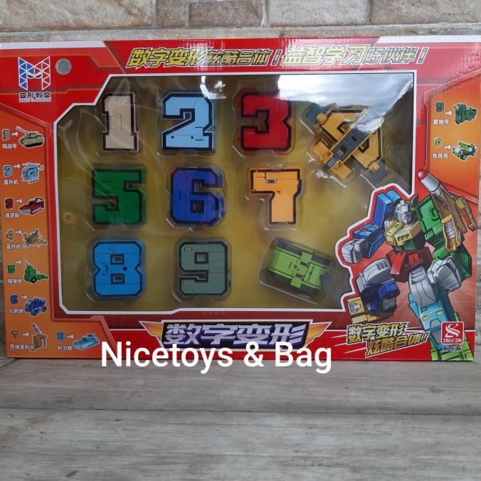 Robot Angka Mainan Robot Transfomer Angka