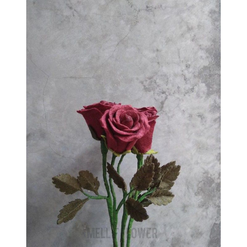 Bunga Mawar Artificial Flanel | Mawar Flanel Premium