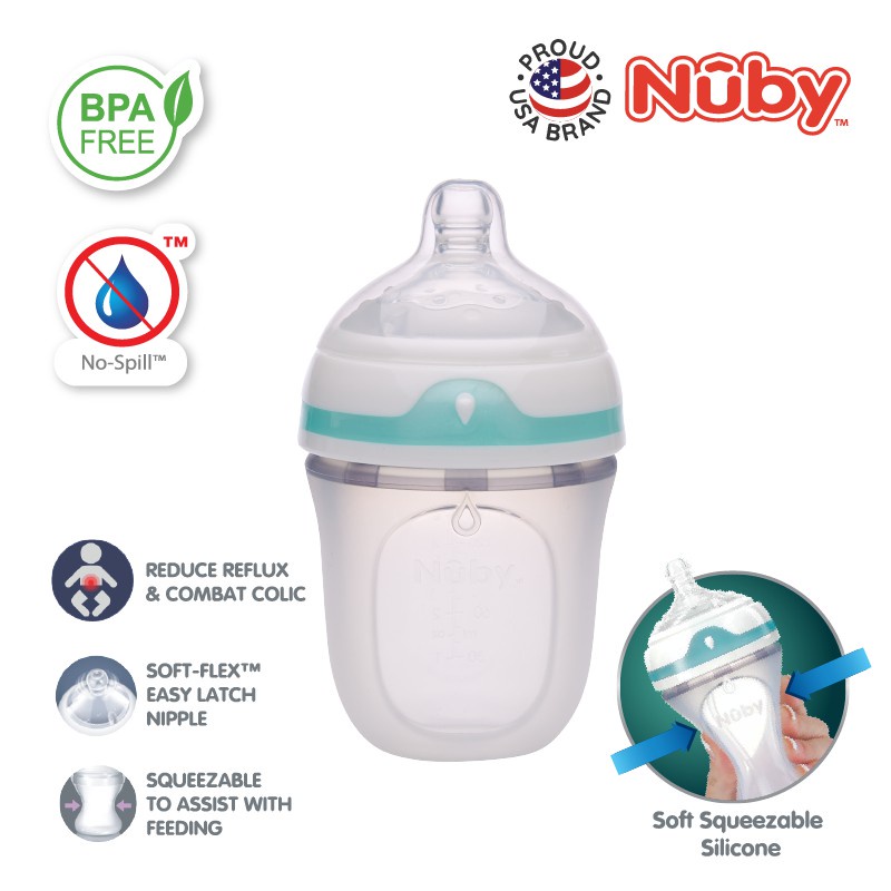 NUBY 150ML SIL SLOW FLOW W/HANDLE