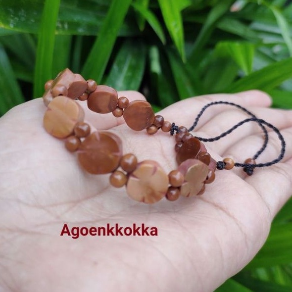 Gelang plat bunga coklat kokka kaukah