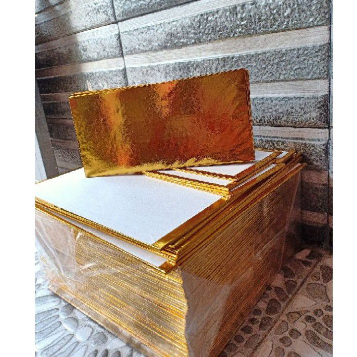 Tatakan kue gold 11x22 cm cake board gold / alas kue gold / tatakan kue emas / alas tatakan kue gold