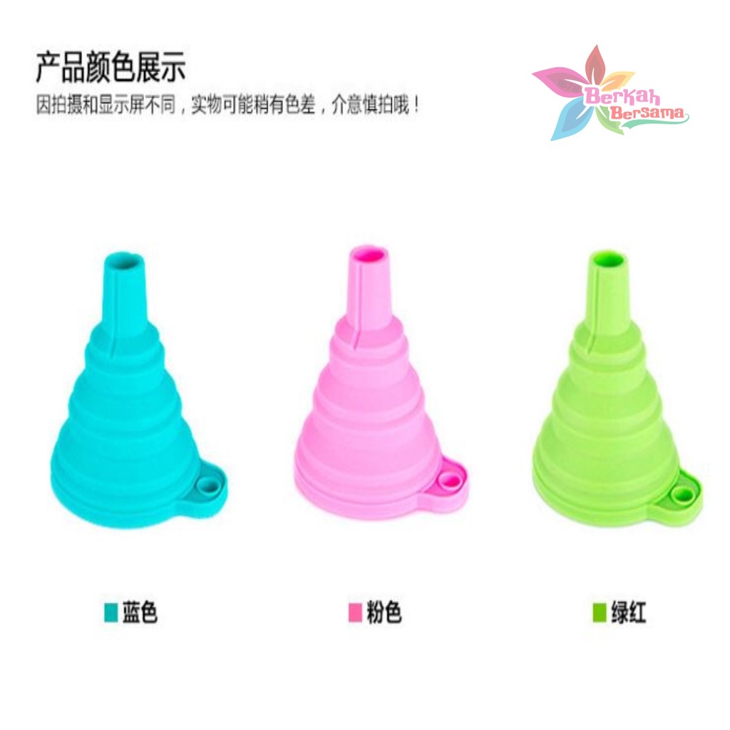 RT75 Corong Silikon Lipat untuk refill sabun minyak Sirup Portable Silicone Folding Funnel BB6360