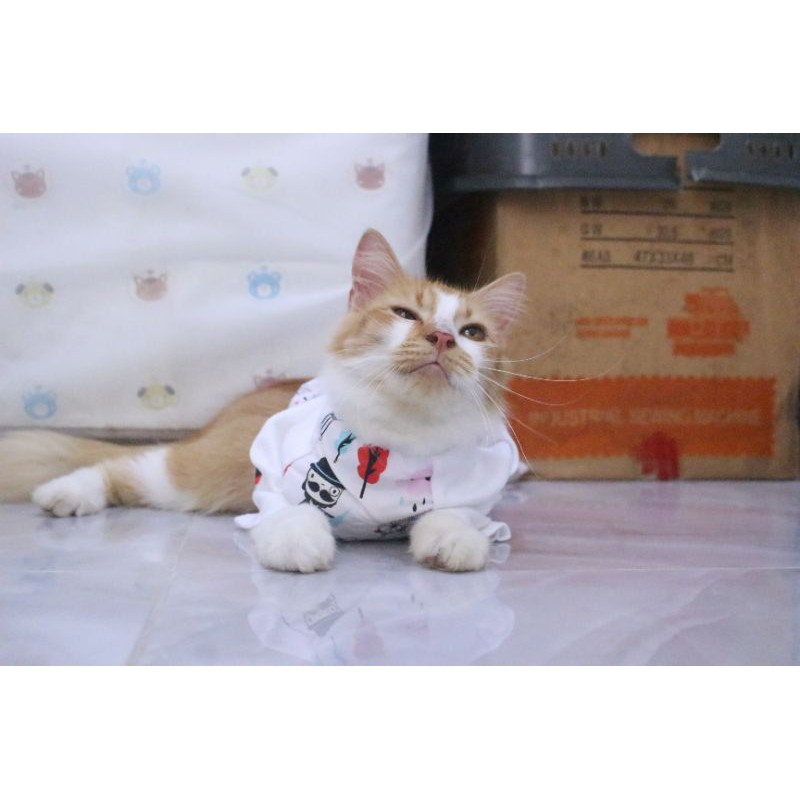 Kaos lengan panjang motif london keren untuk kucing dan anjing / baju kucing murah size S-XL