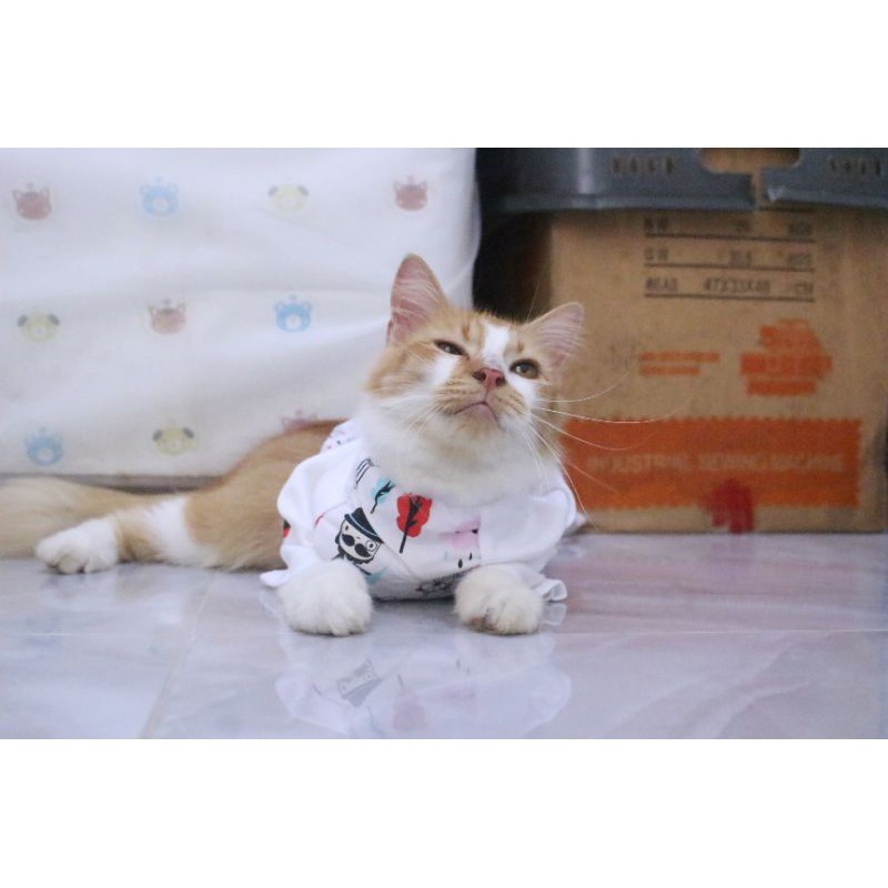 Kaos lengan panjang motif london keren untuk kucing dan anjing / baju kucing murah size S-XL