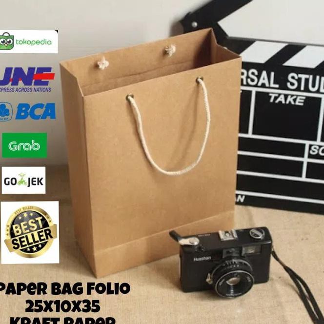 

V3Ea Paper Bag Tas Kertas / Goodiebeg Uk L 25 10 35 Yo2F
