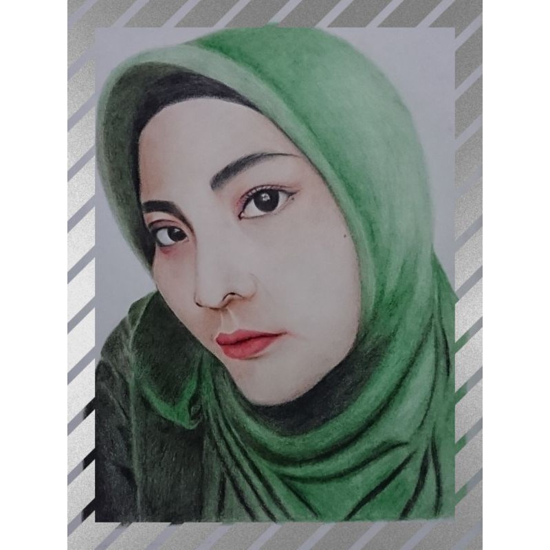 sketsa wajah hitam putih dan berwarna