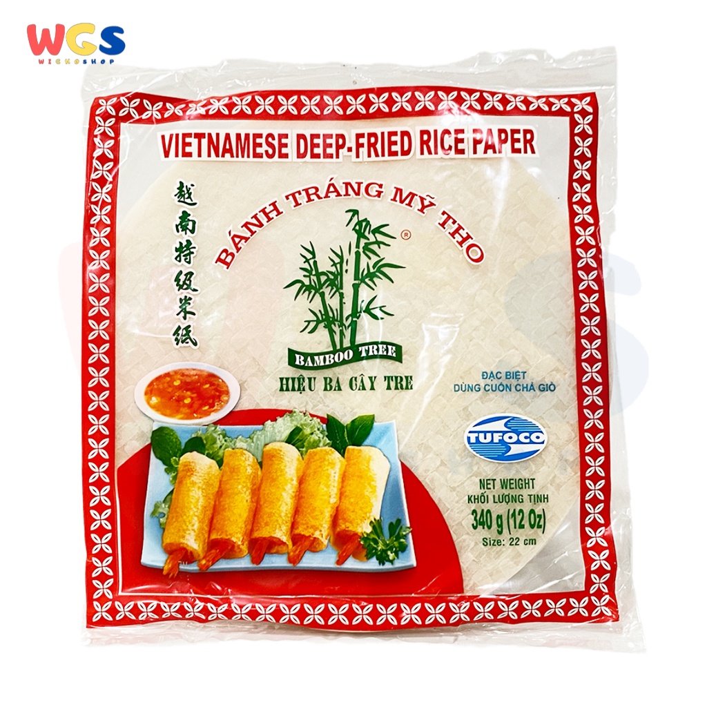 Banh Trang My Tho Bamboo Tree Deep Fried Rice Paper 22cm - 340g