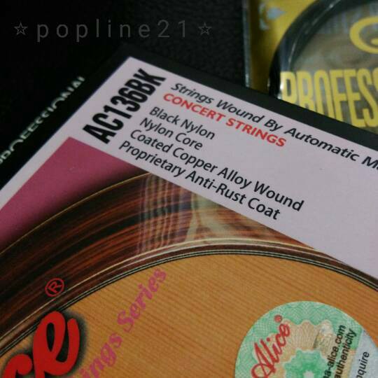 Senar gitar Klasik / Classic Guitar Strings ALICE AC136BK Black Nylon