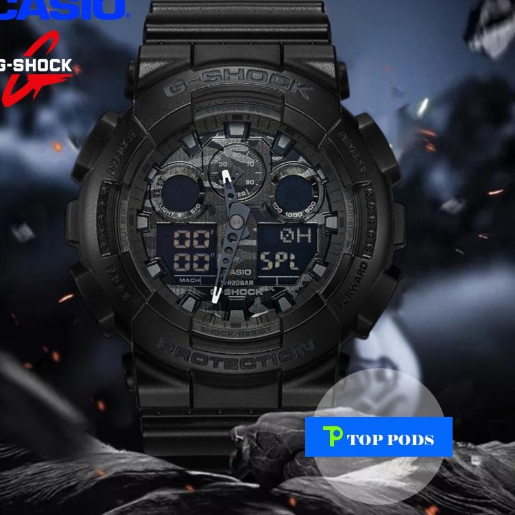 Serbuuuu.. Jam Tangan Original Casio G-SHOCK GA100 GA110 Black Tahan Air Tali Berubah Warna Jam Tang