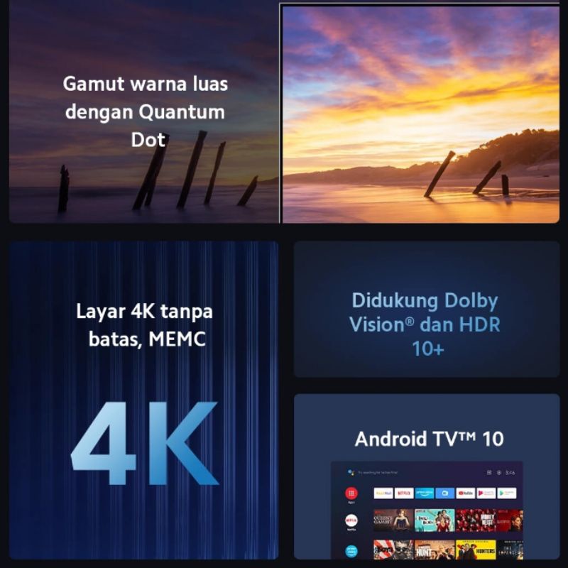 XIAOMI ANDROID TV Q1E 55 Inch NEW 2022 (LUAR MEDAN)