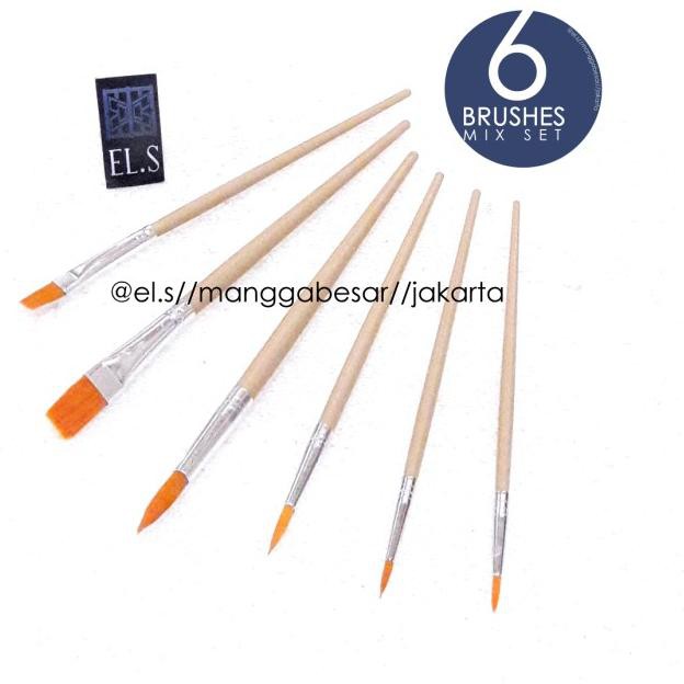 

Muraaaahh-913 6 pcs Brush set ( Set Kuas Lukis )