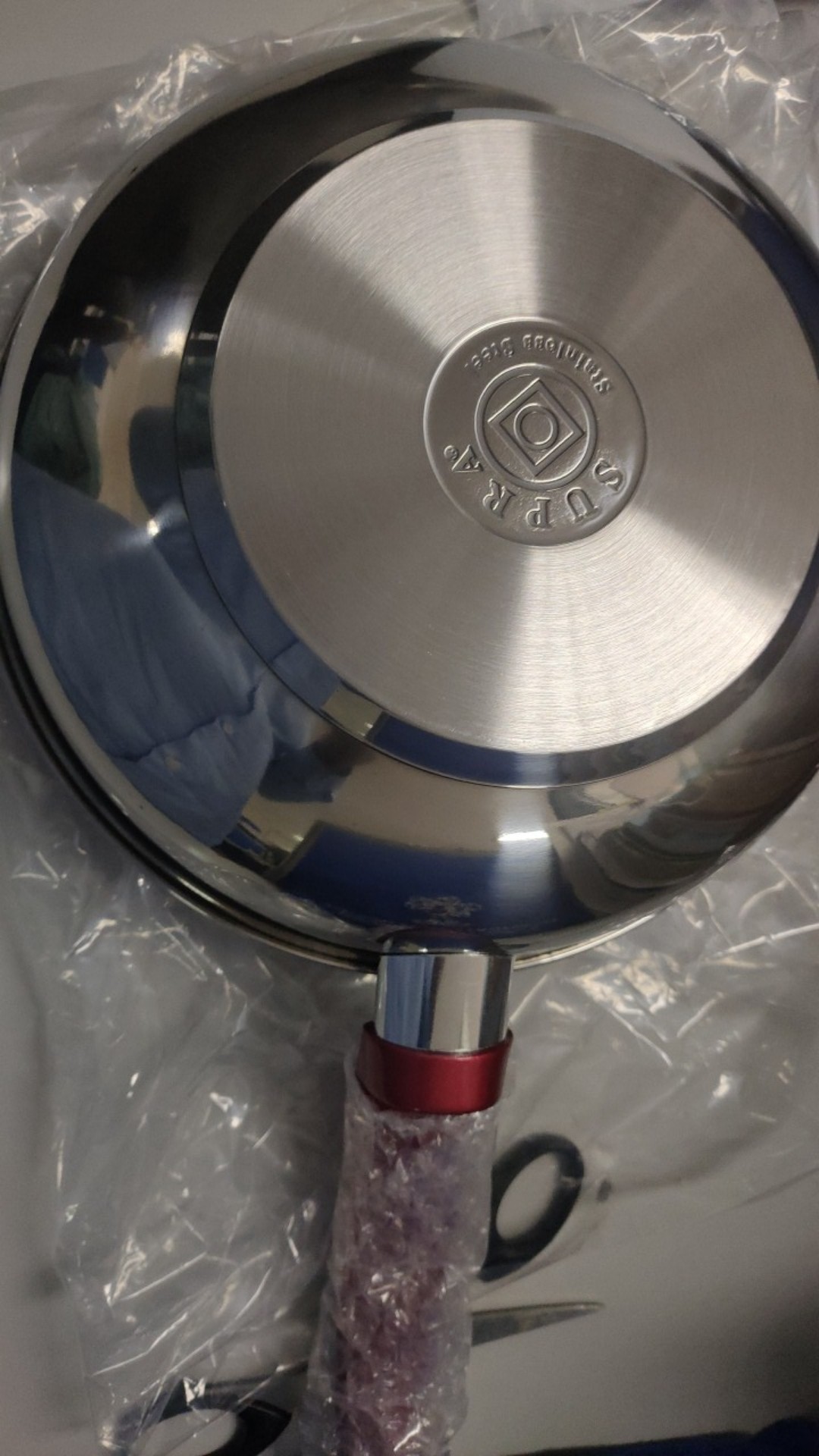 Supra Panci Stainless Stir Wok Marble 24 Cm - Red