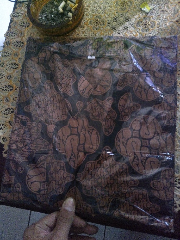 Bswart Batik Hrb026 Kenongo Hem Lawasan Sogan Lengan Panjang Padi Pekalongan M L Xl Batik Pria Murah
