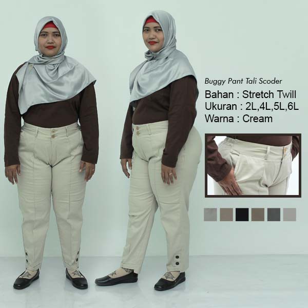 8 L - 6 L - 5 L -BAGGY PANTS Jumbo Hitam Navy Army Cream Moca Capucino Dark Grey / Celana Kerja Wanita Jumbo / Calana Kantor Big Size Wanita / Celana Karet Katun Kekinian / Celana Bahan Formal Jumbo Model Terbaru / Celana Seragam Wanita Modern