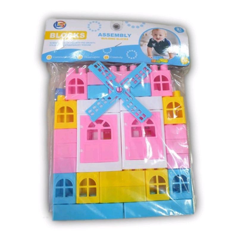 Mainan Anak Edukasi Block Bentuk Rumah Assembly LB 10