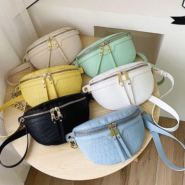 BJ15266 - BLACK/BLUE/GREEN/KHAKI/WHITE/YELLOW SLING BAG TAS WANITA FASHION IMPORT MODIS ELEGAN TERMURAH TERLARIS TERBARU BAGSTORE JAKARTA TAS BATAM ELJ5266 LT1183 BQ2769