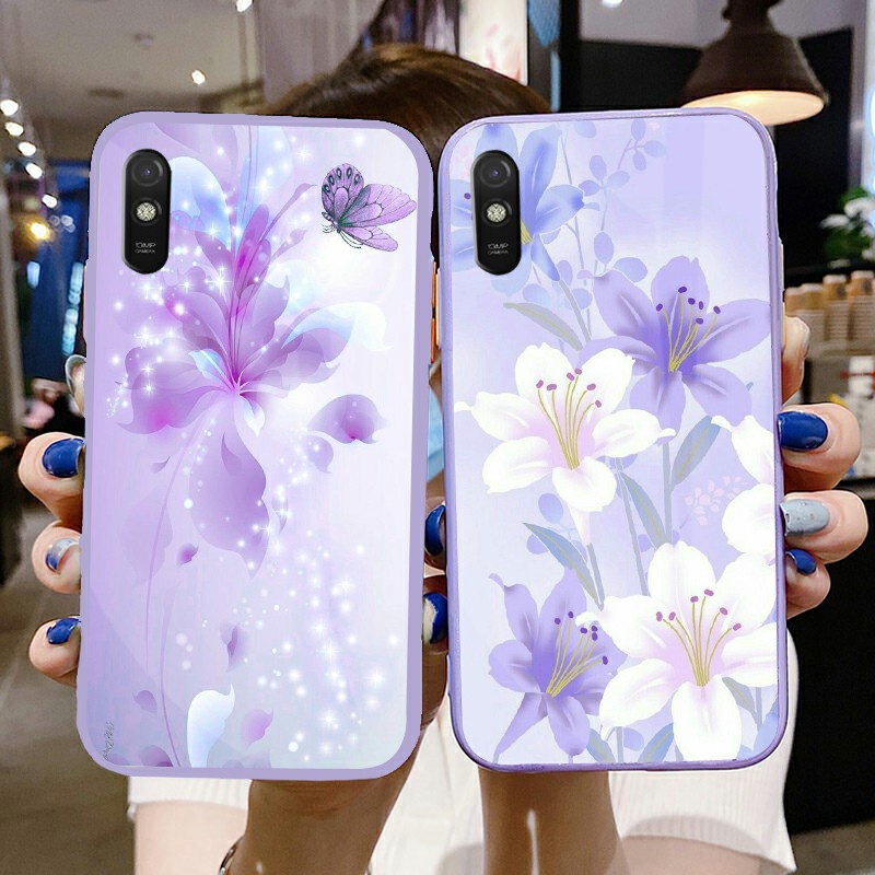 [U91] Softcase Kaca Warna Lilac Xiaomi Redmi 9A 9 9T 9C Note 8 Note 9 Note 9 Pro Note 10 Note 11 - S