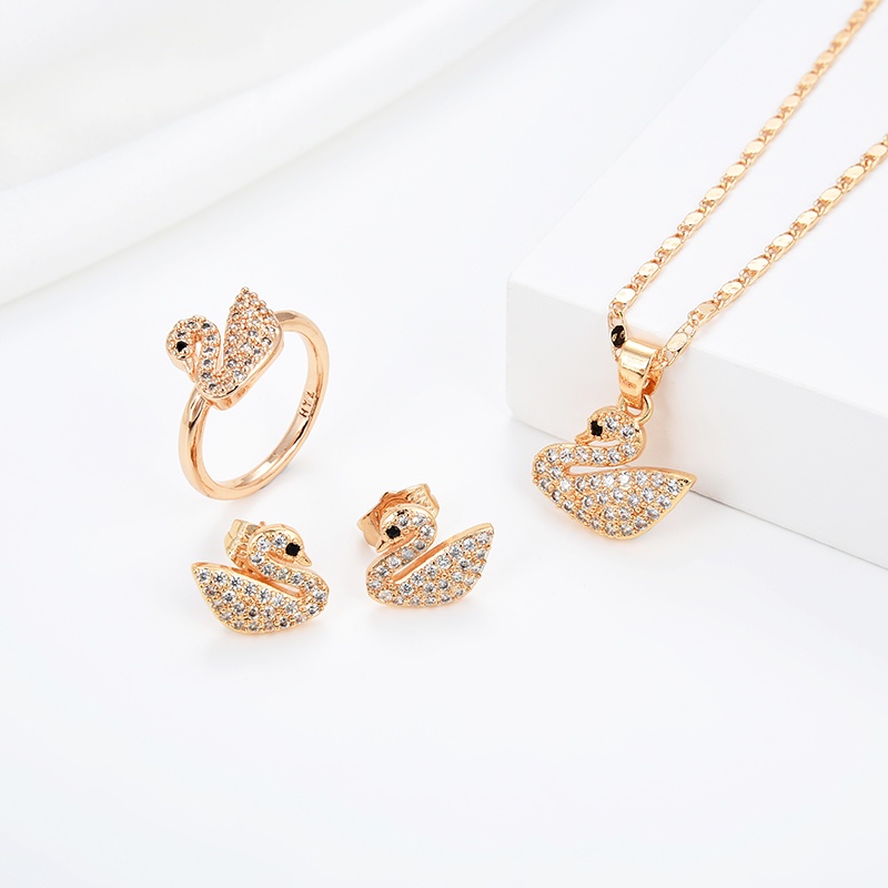 set perhiasan titanium wanita lapis emas silver anti karat asli dewasa murah korea gelang dan cincin perak antikarat termurah tidak luntur untuk 44-52s