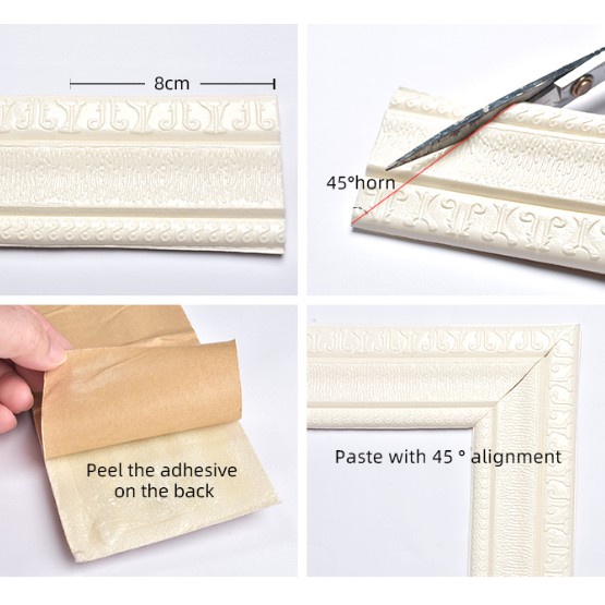 DIY 3d wallpaper Dinding wallpaper border Wall Border Sticker Dinding Garis Pinggiran Perbatasan dinding pinggir wallpaper atap plafon base board-1