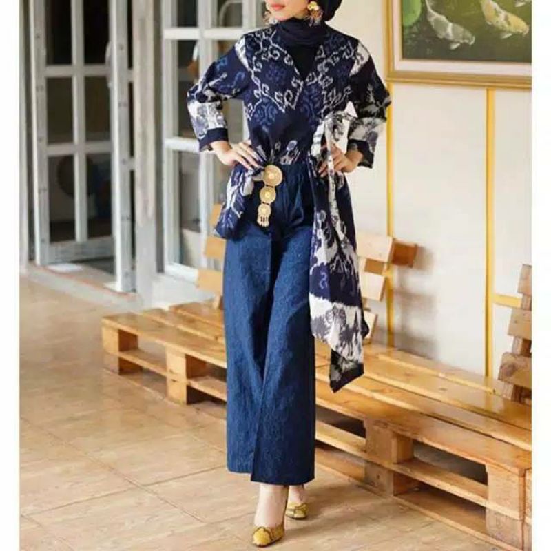 setelan baju wanita batik tenun sumba ntt osaka navi