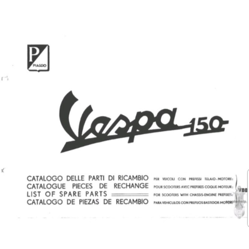Buku Part Catalog Catalogue Katalog Katalogue Copian Vespa 150 Vbb
