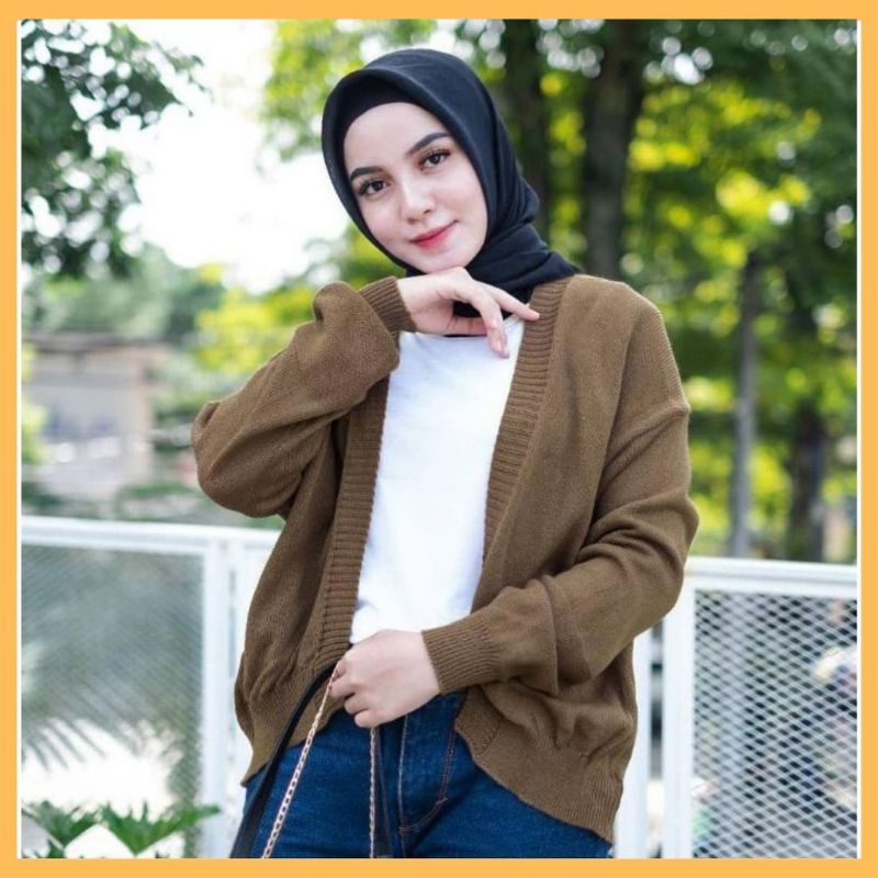 FLUFFY CARDY / CARDIGAN OVERSIZE / KARDIGAN RAJUT WANITA TANGAN BALON / KARDIGAN RAJUT CROP WANITA / KARDIGAN CROP