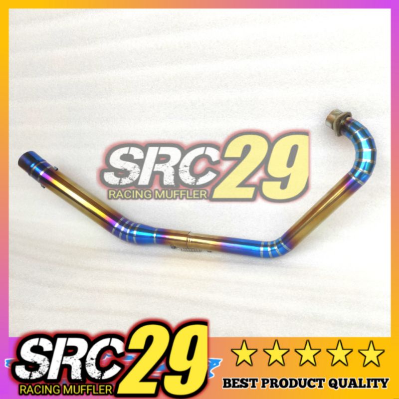 leher pipa leheran knalpot YAMAHA VIXION NEW OLD  bluemoon bluegold full stainless