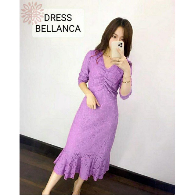 BELLANCA DRESS BRUKAT mF / MIDI DRESS BRUKAT FASHION WANITA / PARTY DRESS / BAJU PESTA BRUKAT SEXY /3UKURAN DRESS BELLANCA S,M,L,XL